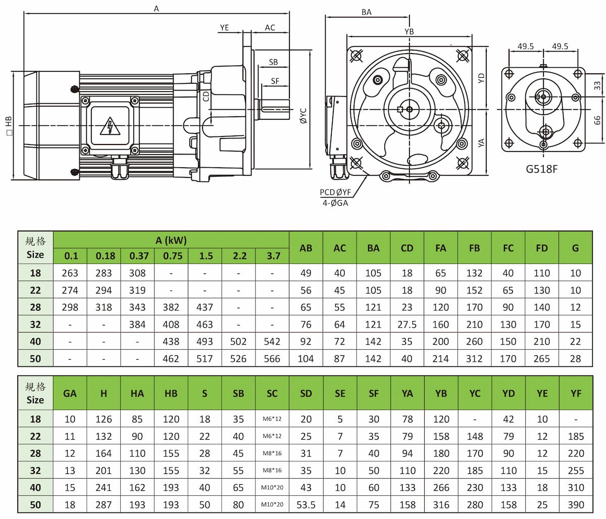 G5FA工機減速機